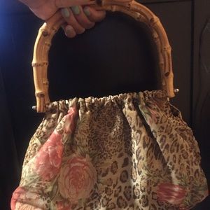XOXO bamboo handle handbag